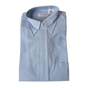 Van Heusen Men’s Short Sleeve Button Down Shirt Size Small Neck 14-14.5 Blue NEW